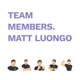 Stickers with the team members - Matt Luongo